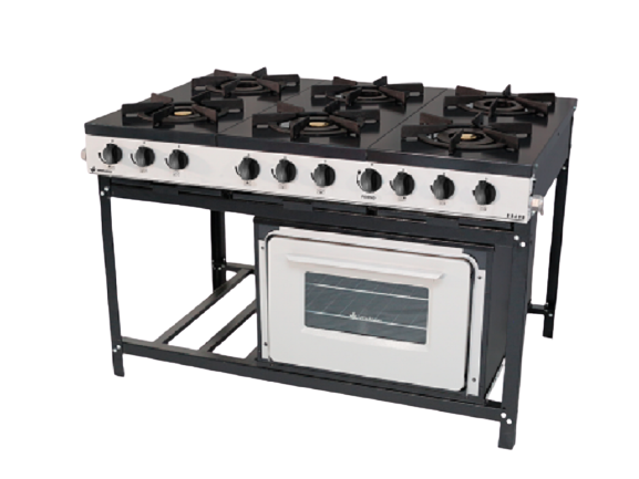Cocina a gas de 6 quemadores sin horno