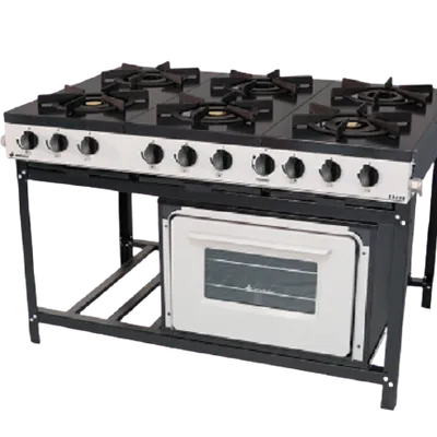 Cocina a gas de 6 quemadores sin horno