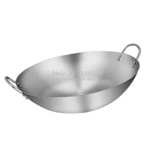 Wok chino o paila de 40 cm en acero inoxidable