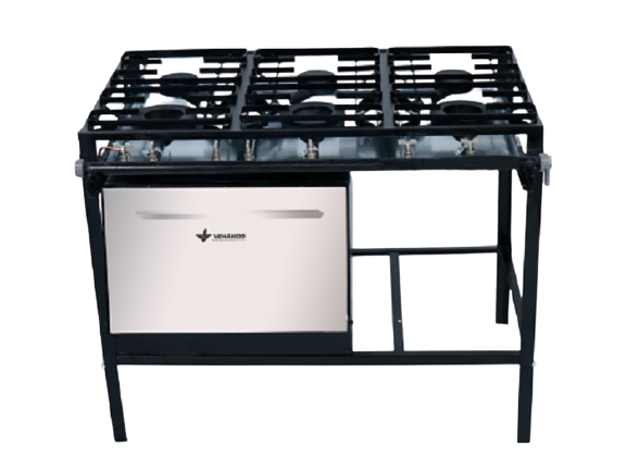 Cocina a gas de 6 quemadores sin Horno